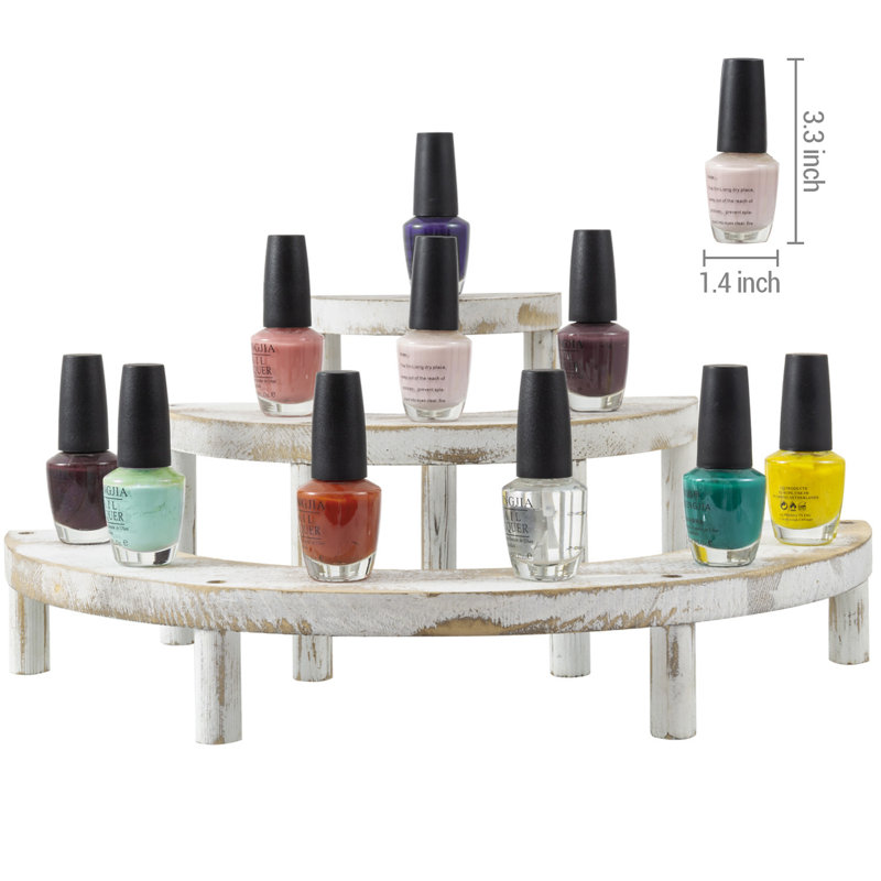 Gracie Oaks 3 Tier Solid Wood Nail Polish Display Wayfair